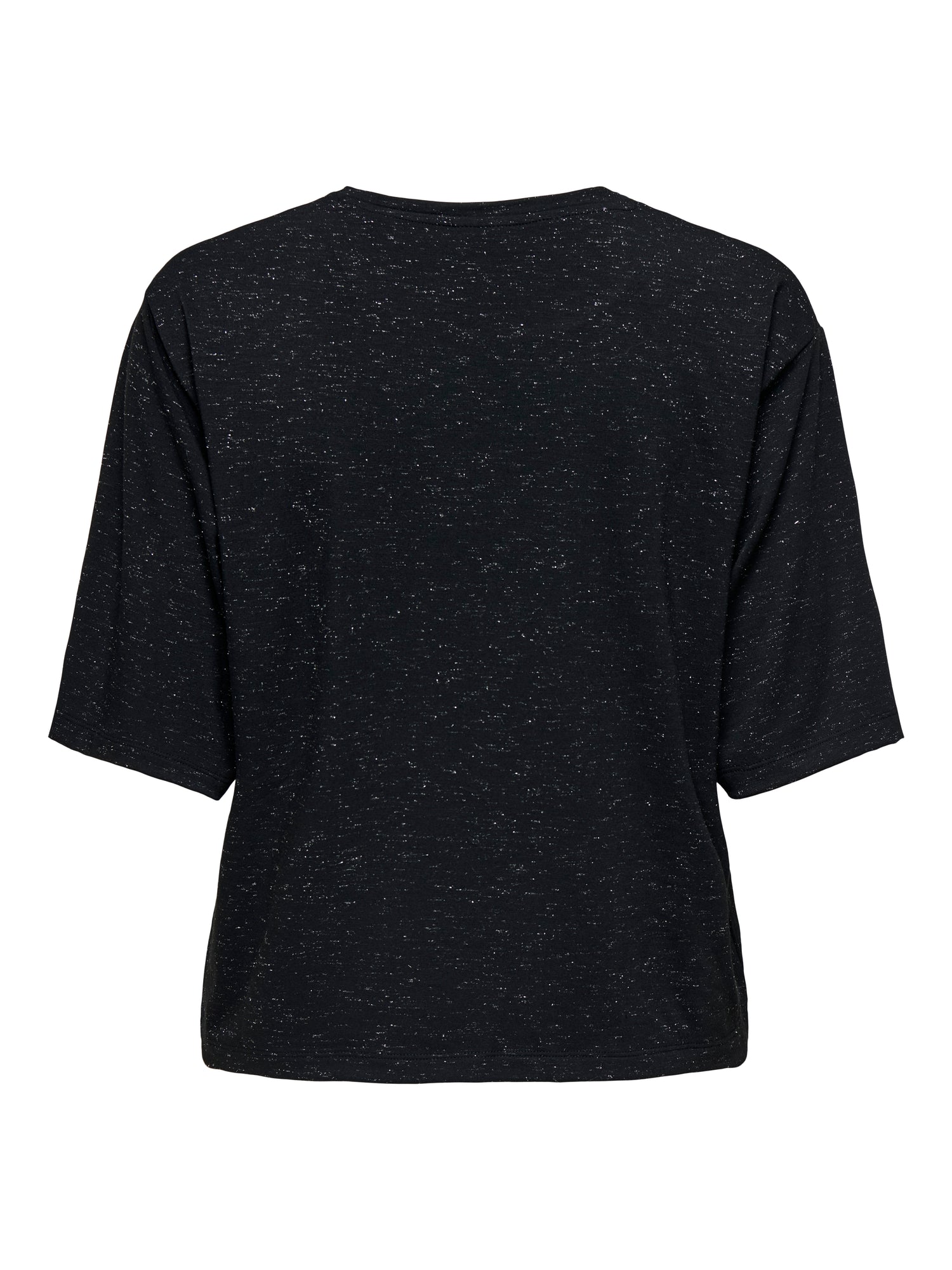 JDY Damen Top Rundhals Kurzarm Glitzer-Effekt Jersey