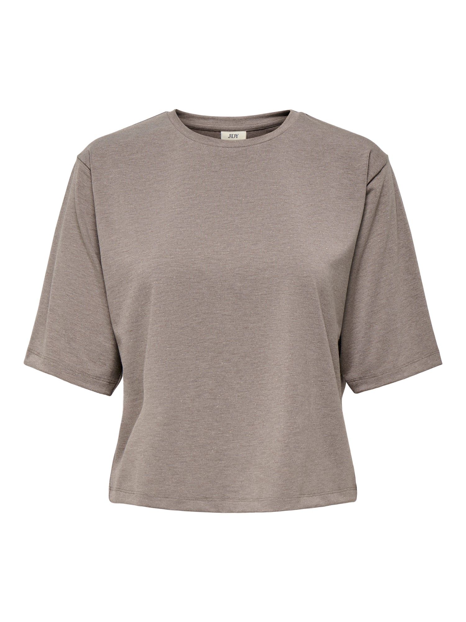 JDY Damen Top Rundhals Kurzarm Glitzer-Effekt Jersey