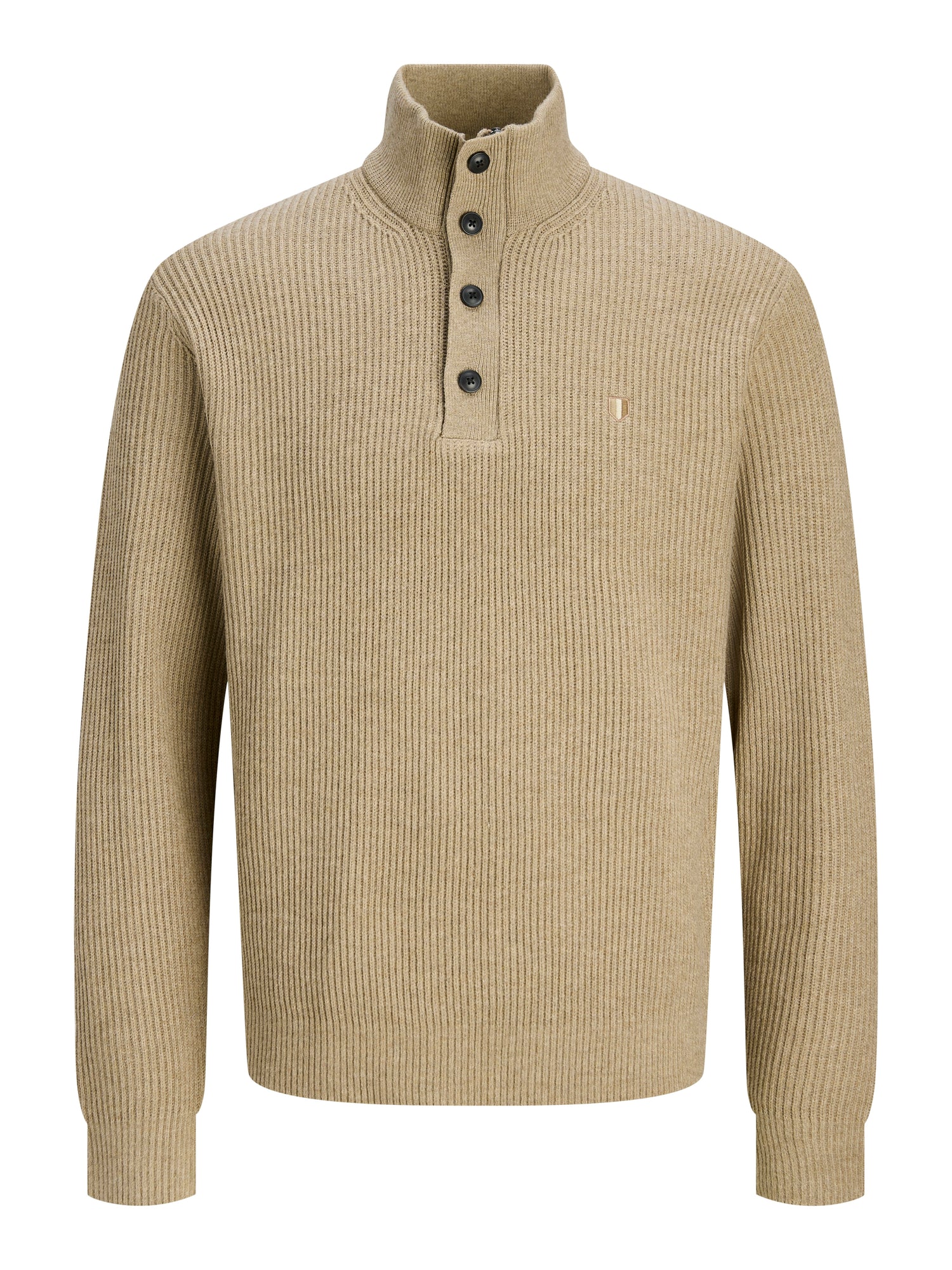 Basic Herren Strickpullover Hoch Geschlossen Langarm Bestickt Polyester Polyacryl