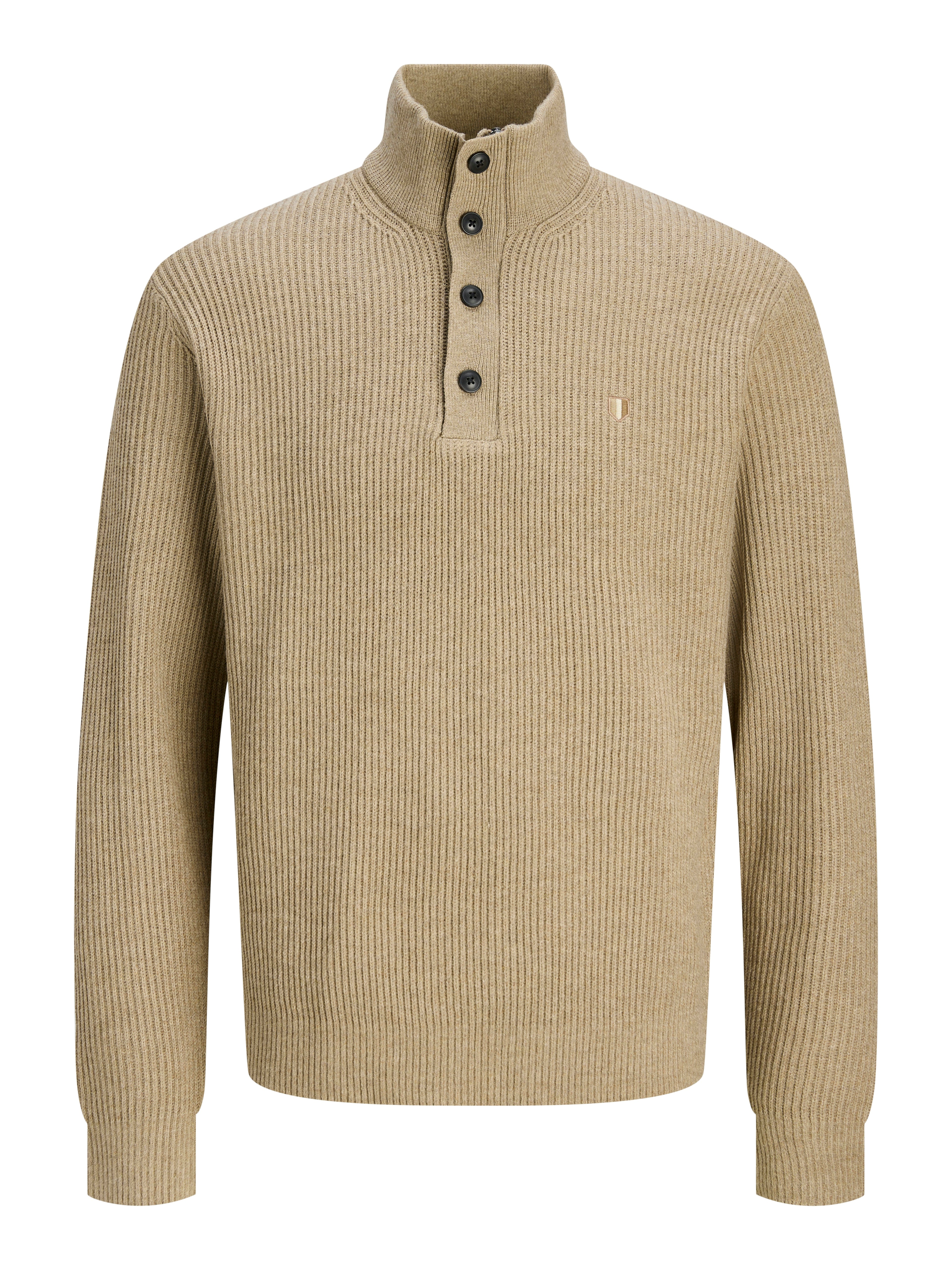 Basic Herren Strickpullover Hoch Geschlossen Langarm Bestickt Polyester Polyacryl