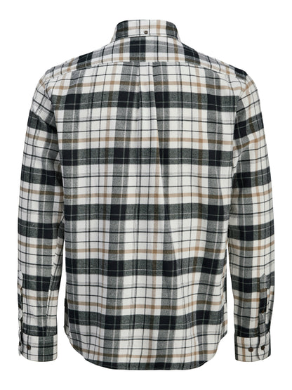 Zeitloses Flanellhemd Herren Langarm Hemdkragen Knopfleiste Baumwolle