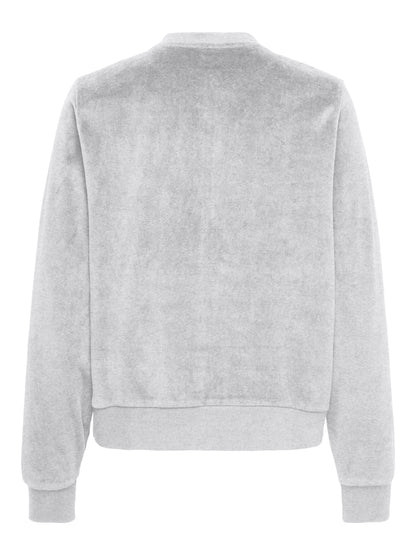 JDY Damen Top Langarm Rundhals mit Reißverschluss