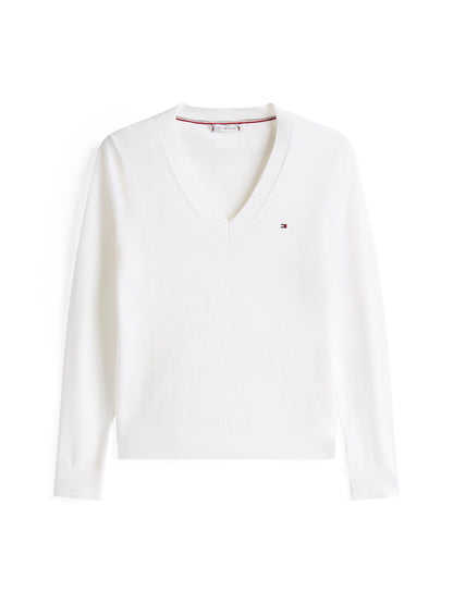 Sportswear Division Damen Pullover mit V-Ausschnitt aus Baumwolle und Polyamid