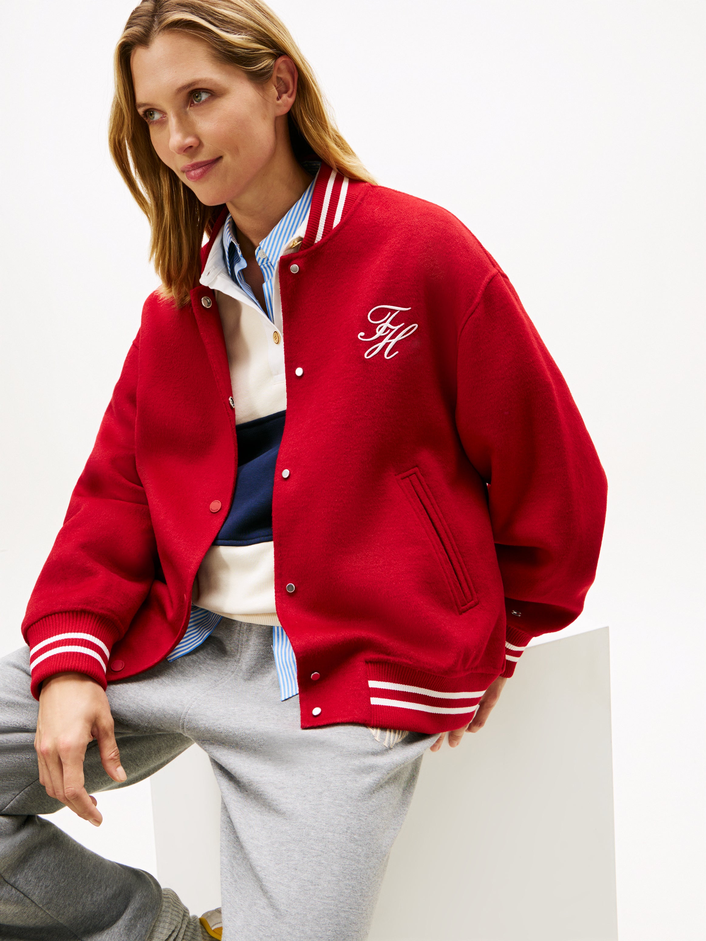 Sportswear Division Damen Pullover Oversized Wolle Polyester