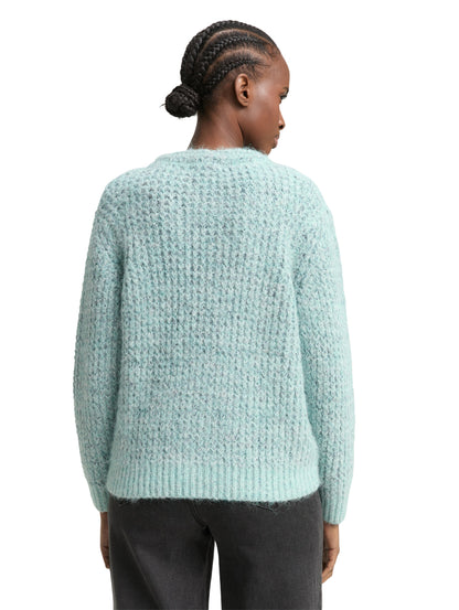 Strickjacke Damen Strick V-Ausschnitt Reißverschluss