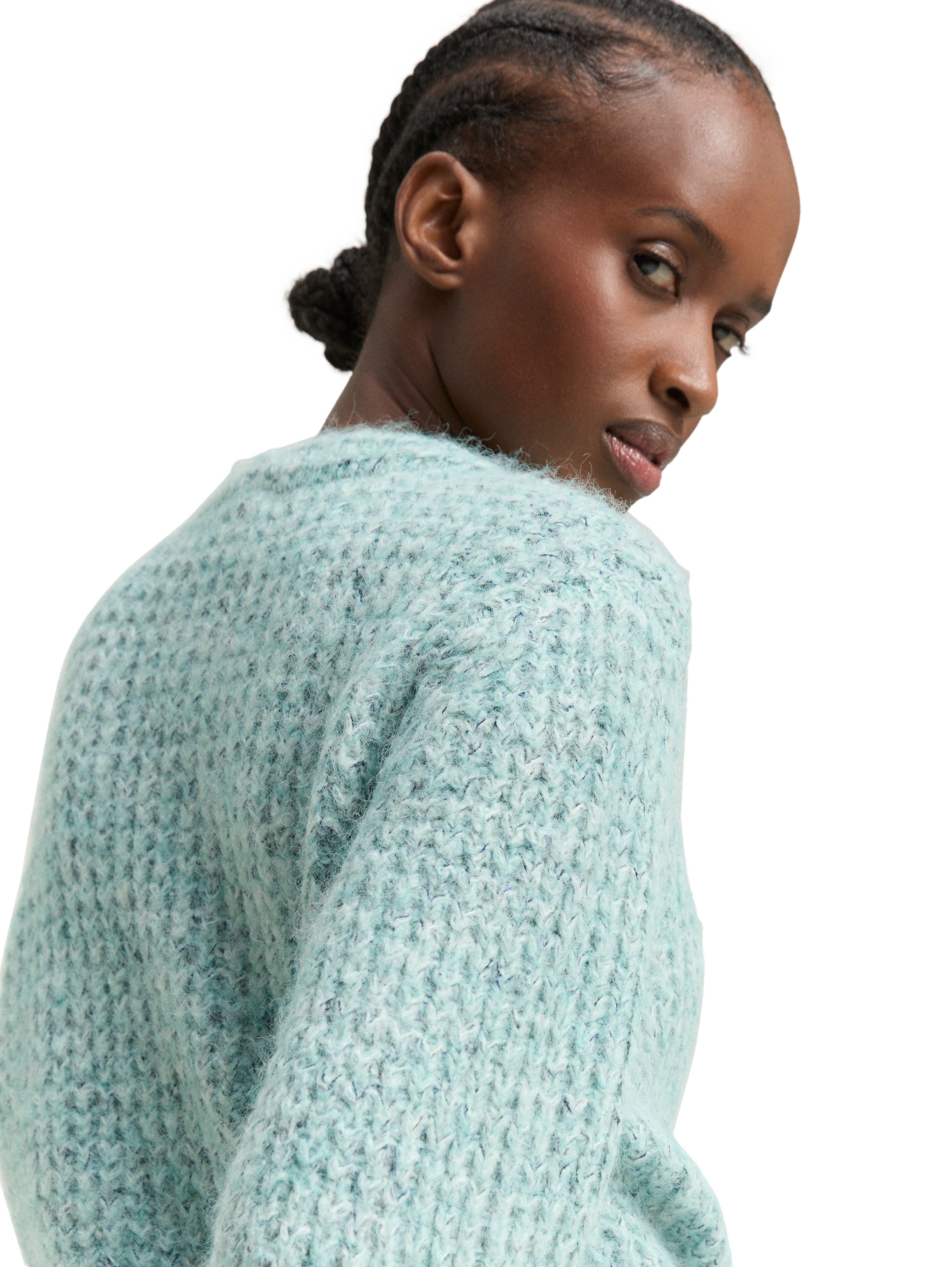 Strickjacke Damen Strick V-Ausschnitt Reißverschluss