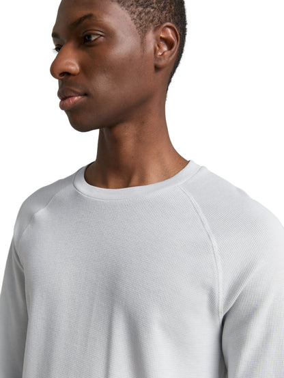 Tom Tailor Denim Herren Longsleeve Logo-Badge Waffel-Optik