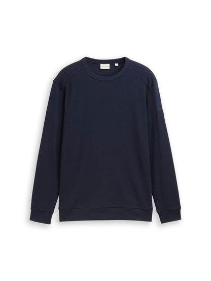 Tom Tailor Denim Male Longsleeve Logo-Badge Erwachsene Baumwolle Polyester