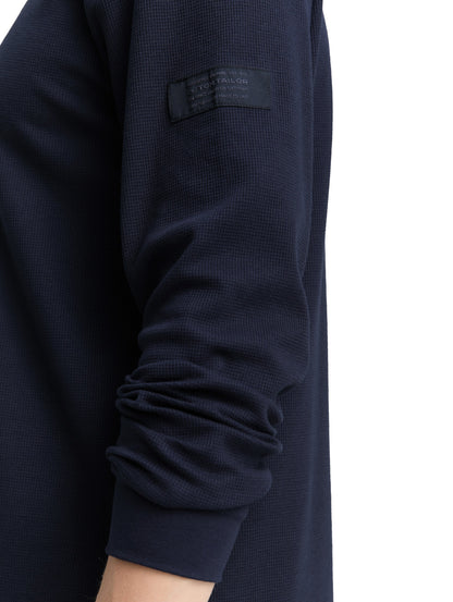 Tom Tailor Denim Male Longsleeve Logo-Badge Erwachsene Baumwolle Polyester