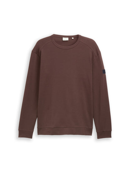 Tom Tailor Denim Male Longsleeve Logo-Badge Erwachsene Baumwolle Polyester