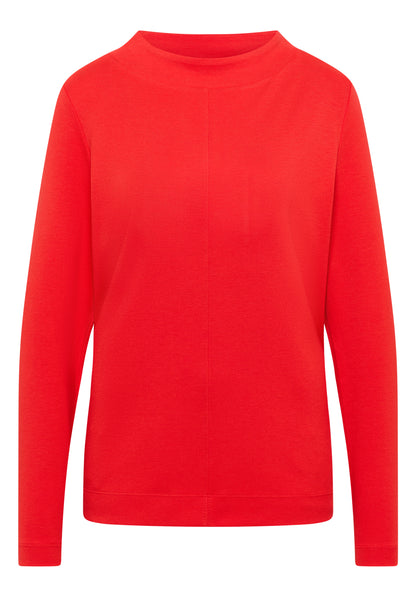 CECIL Damen Funnelneck Shirt Langarm Baumwolle Modal