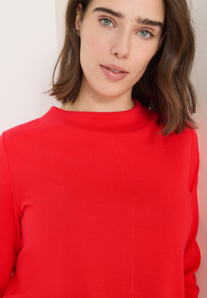 CECIL Damen Funnelneck Shirt Langarm Baumwolle Modal