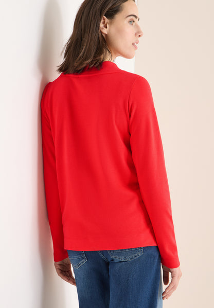 CECIL Damen Funnelneck Shirt Langarm Baumwolle Modal