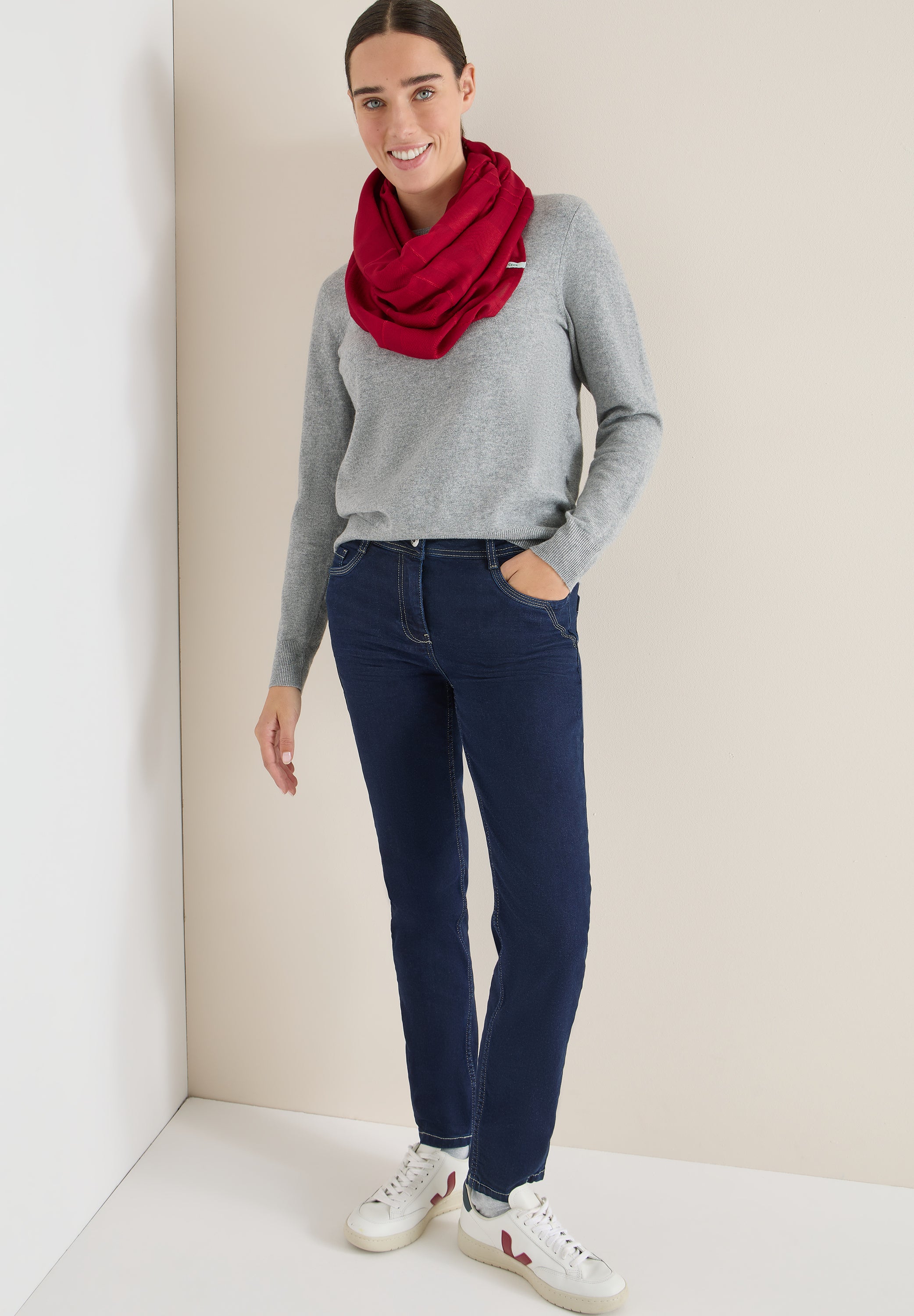 CECIL Damen Loop Schal Strukturstreifen Modalmix