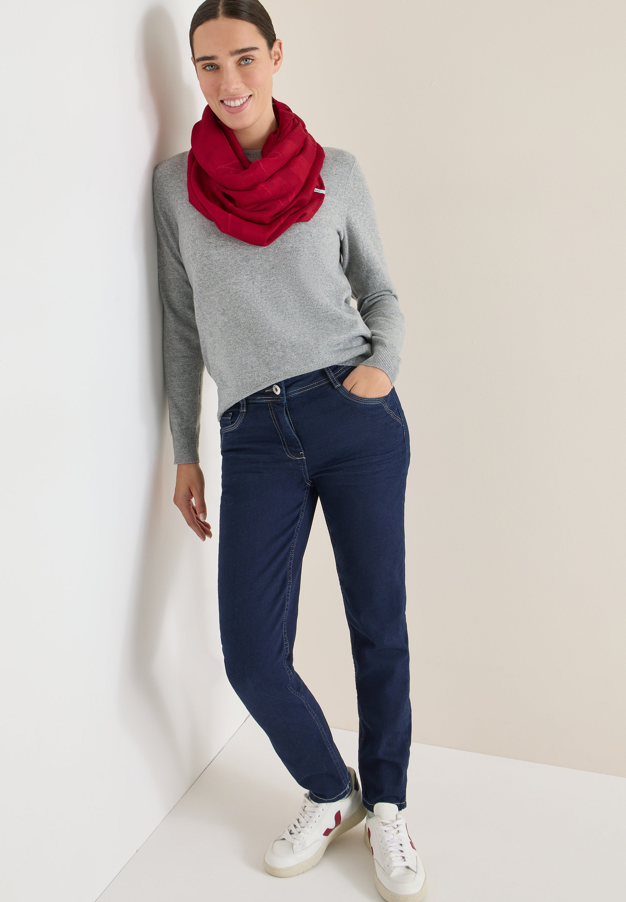 CECIL Damen Loop Schal Strukturstreifen Modalmix