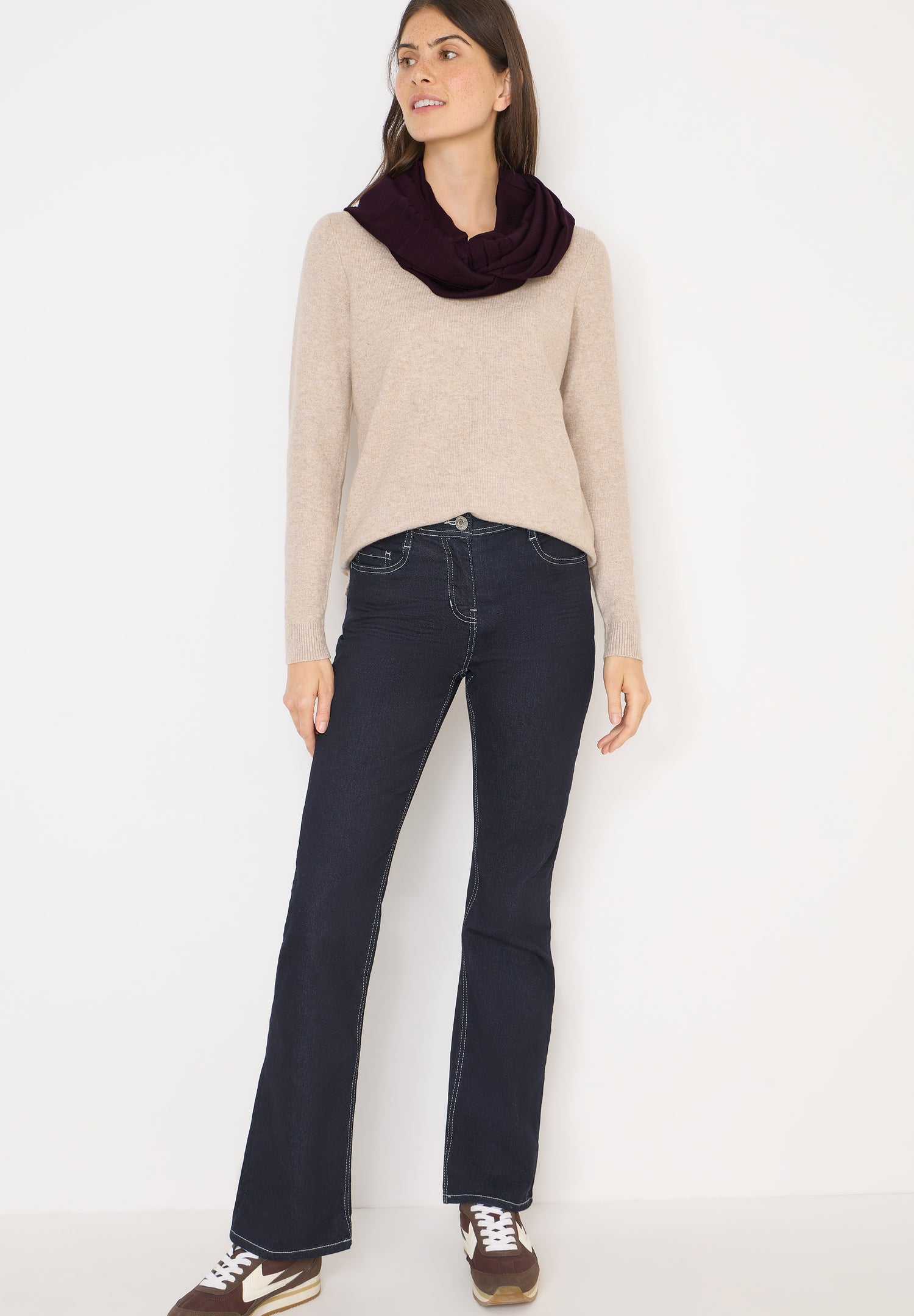 CECIL Damen Loop Schal Strukturstreifen Modalmix