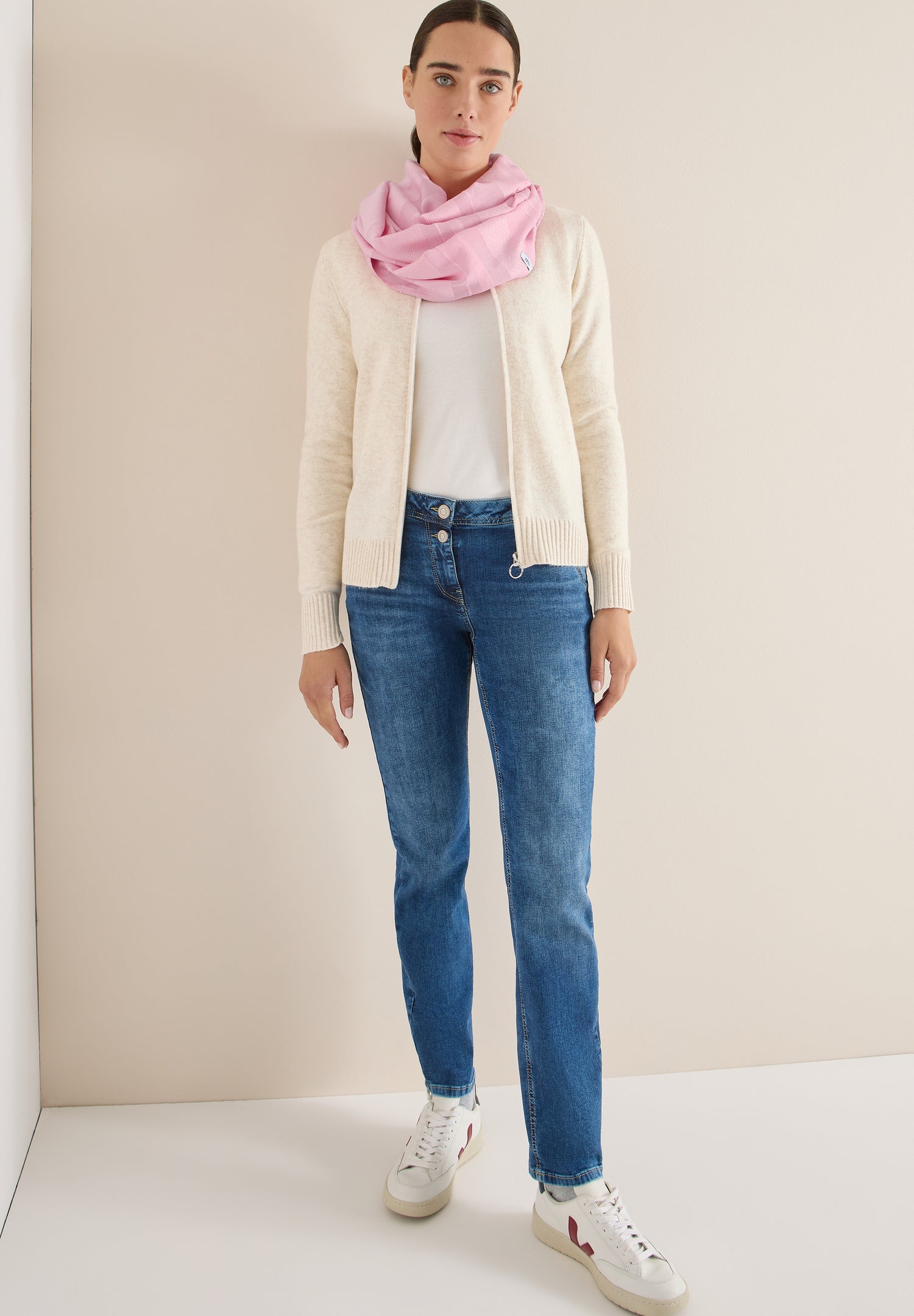 CECIL Damen Loop Schal Strukturstreifen Modalmix