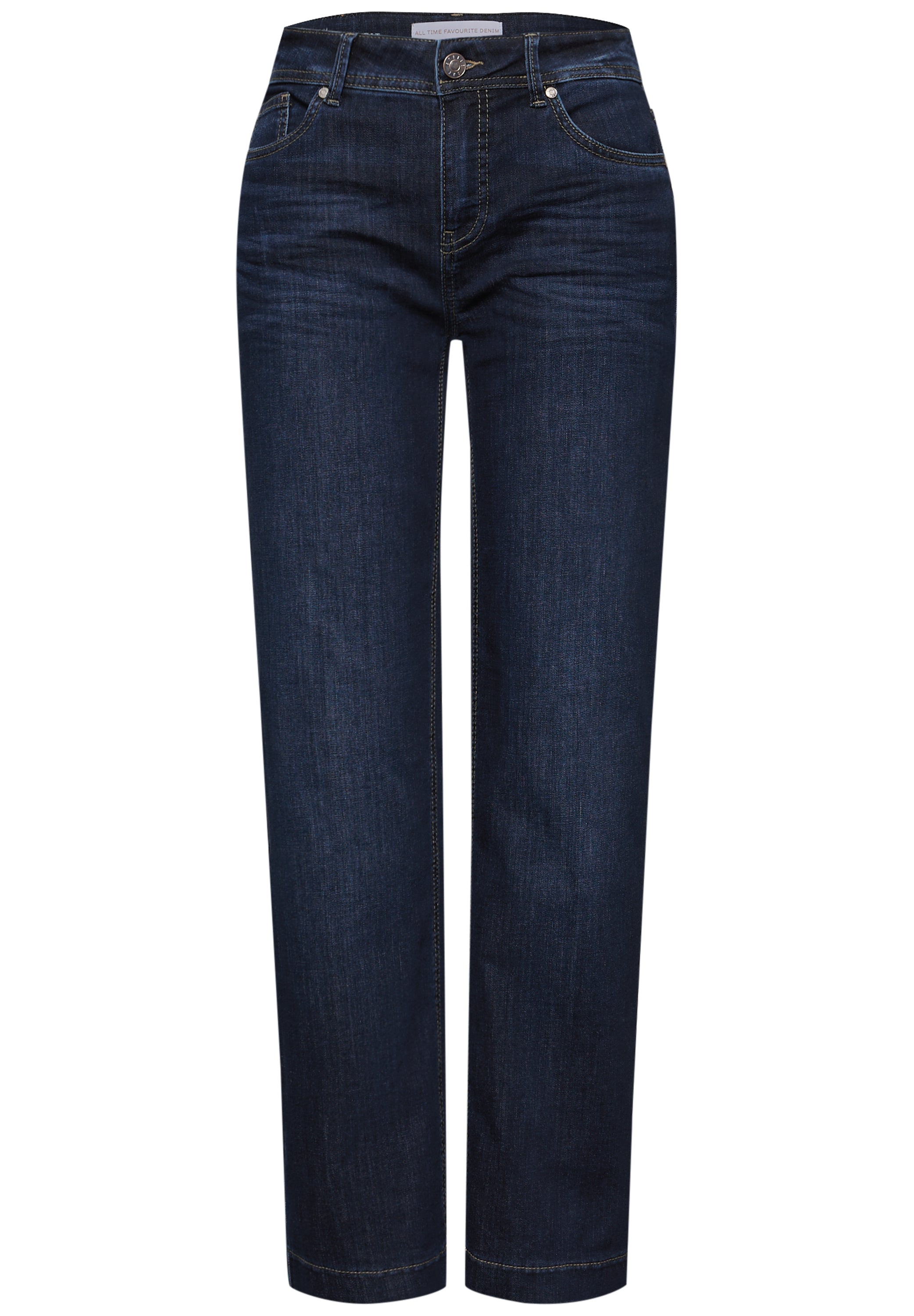 Street One Damen Jeans Mid Waist Straight Legs Baumwollmix