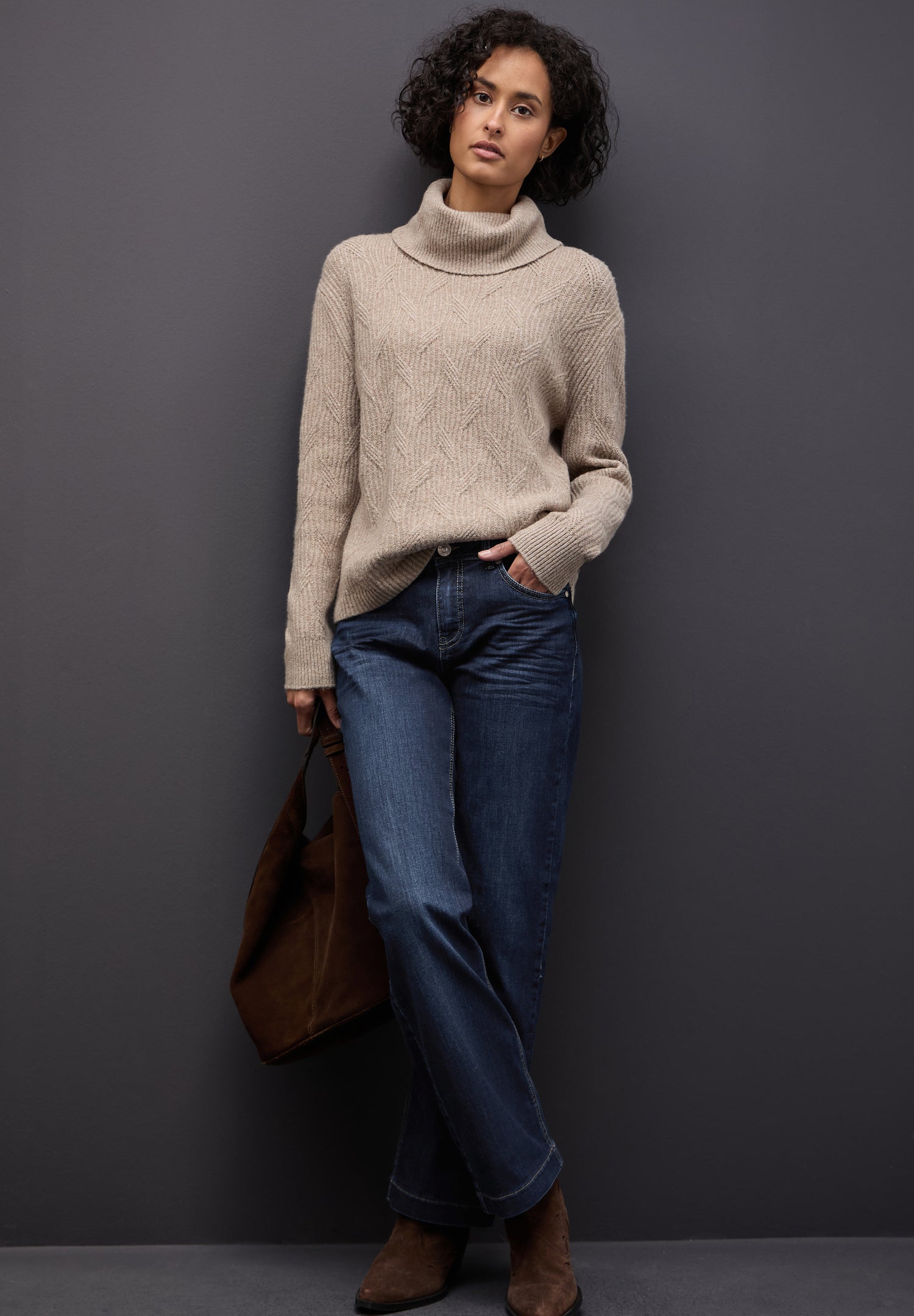 Street One Damen Jeans Mid Waist Straight Legs Baumwollmix