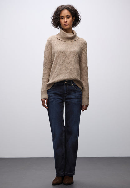 Street One Damen Jeans Mid Waist Straight Legs Baumwollmix