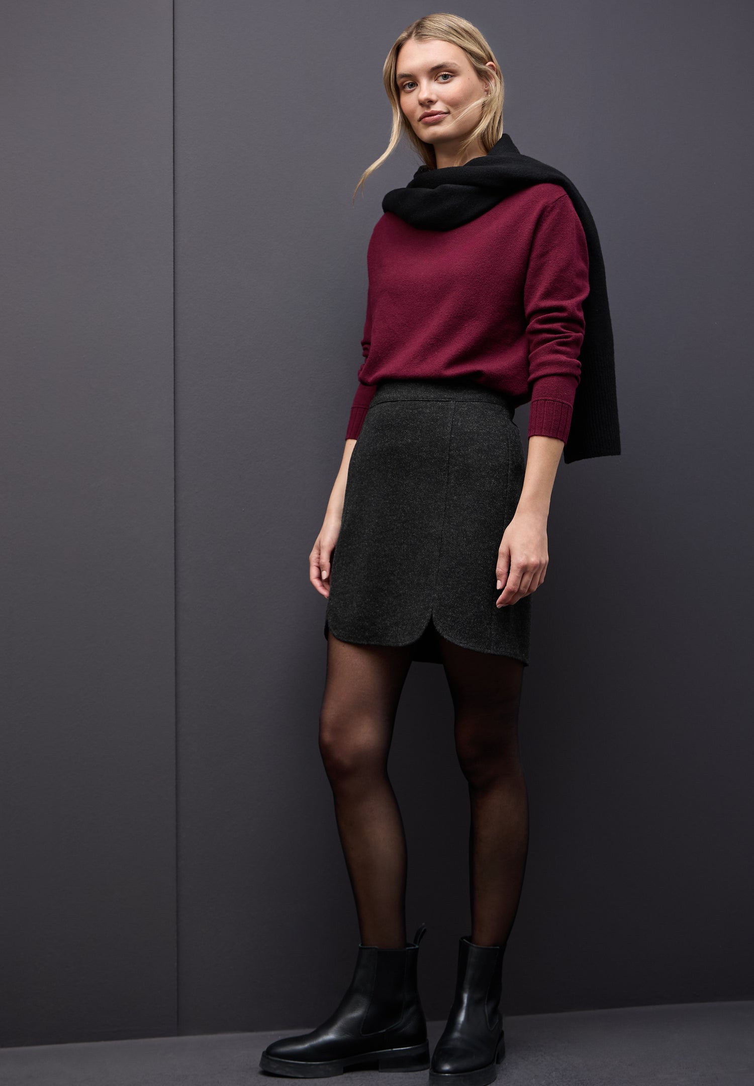 Street One Damen Rock Maja mit Zipper und Schlitz