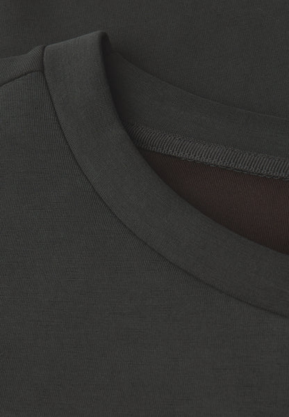 Street One Damen Langarmshirt Silk-Look Scuba Tunnelzug