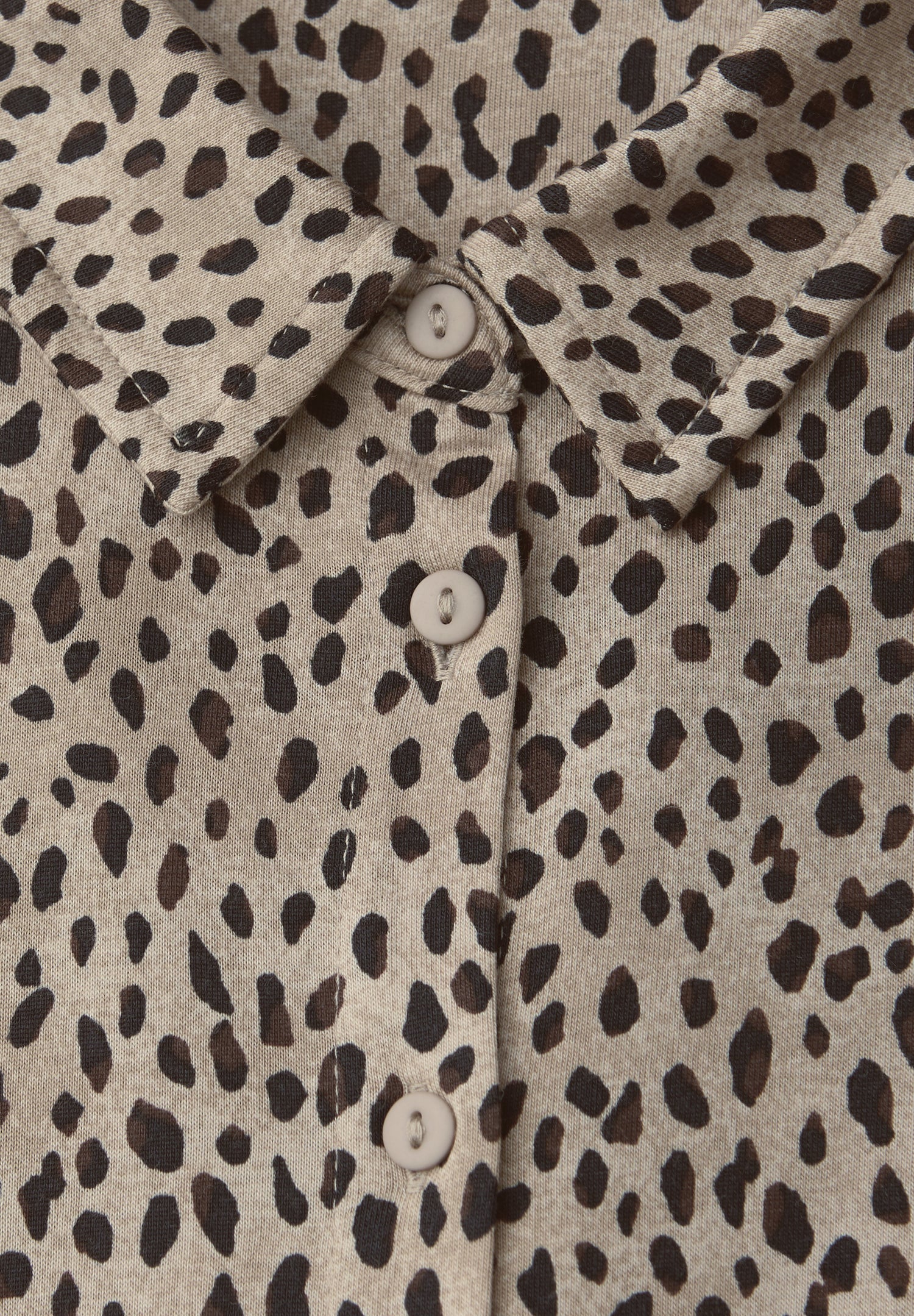 Street One Damen Tunika-Shirt Hemdkragen Leo-Print Modal Baumwolle