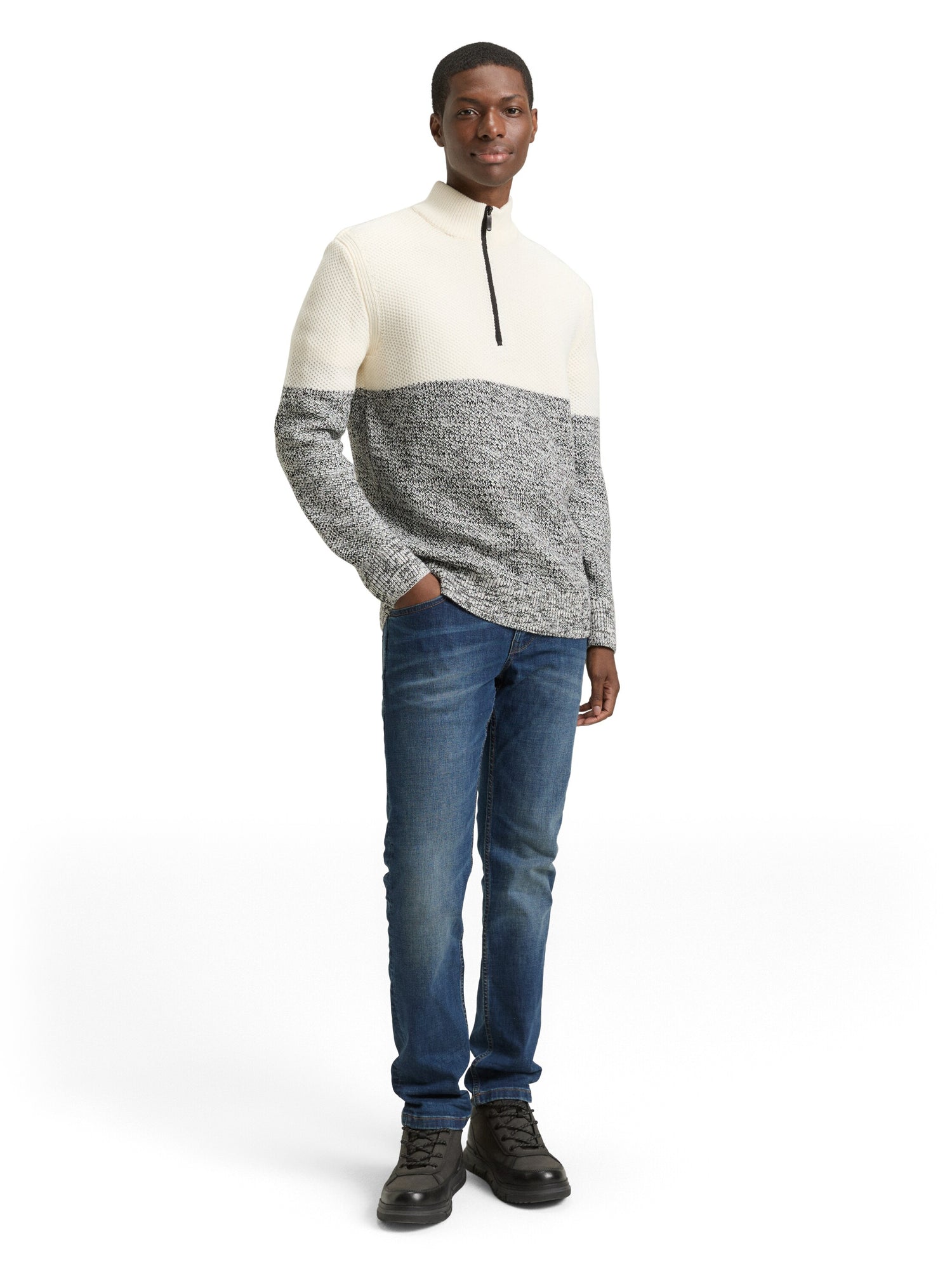 Tom Tailor Troyer Pullover Herren mit Reißverschluss