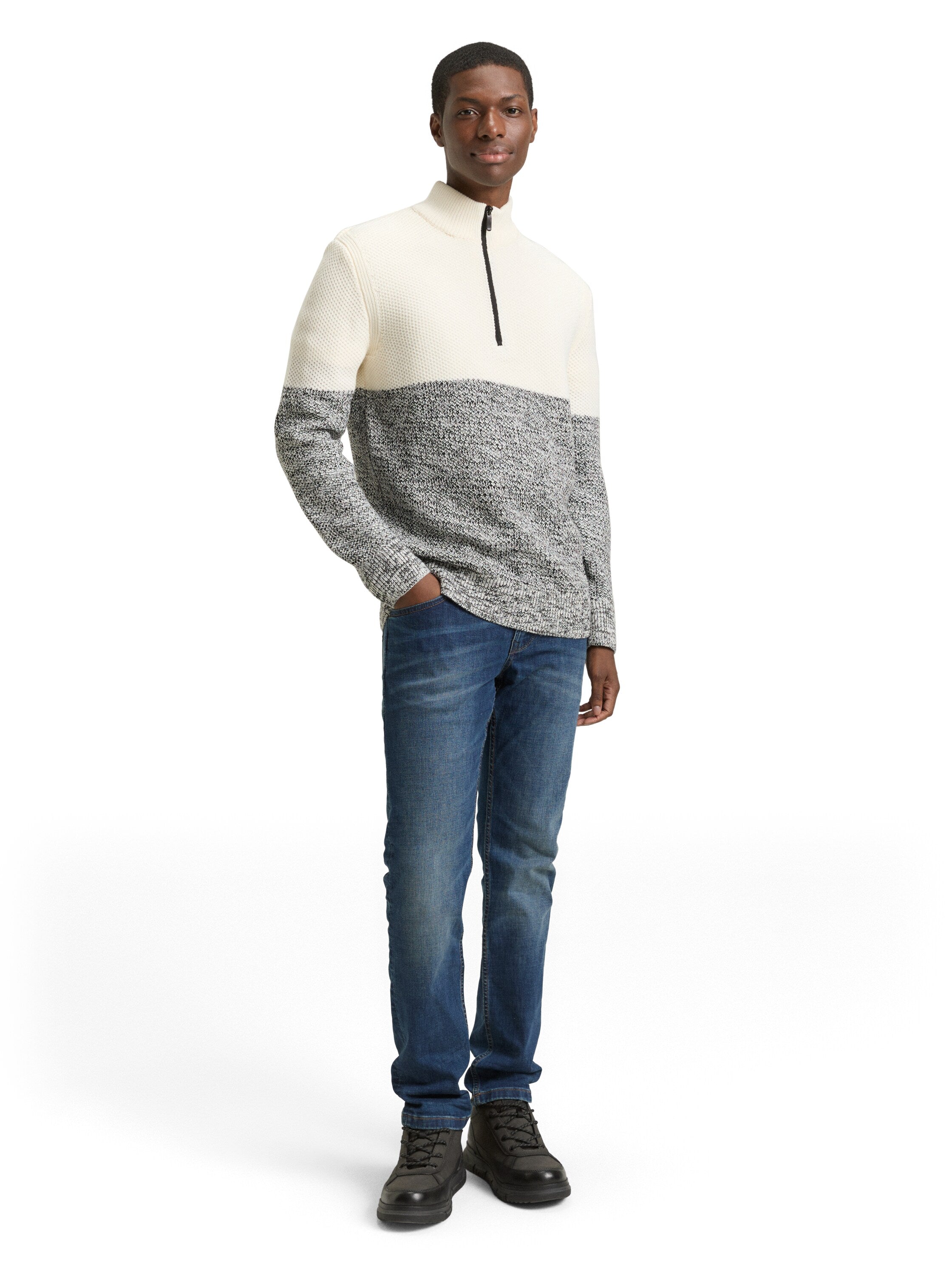 Tom Tailor Troyer Pullover Herren mit Reißverschluss