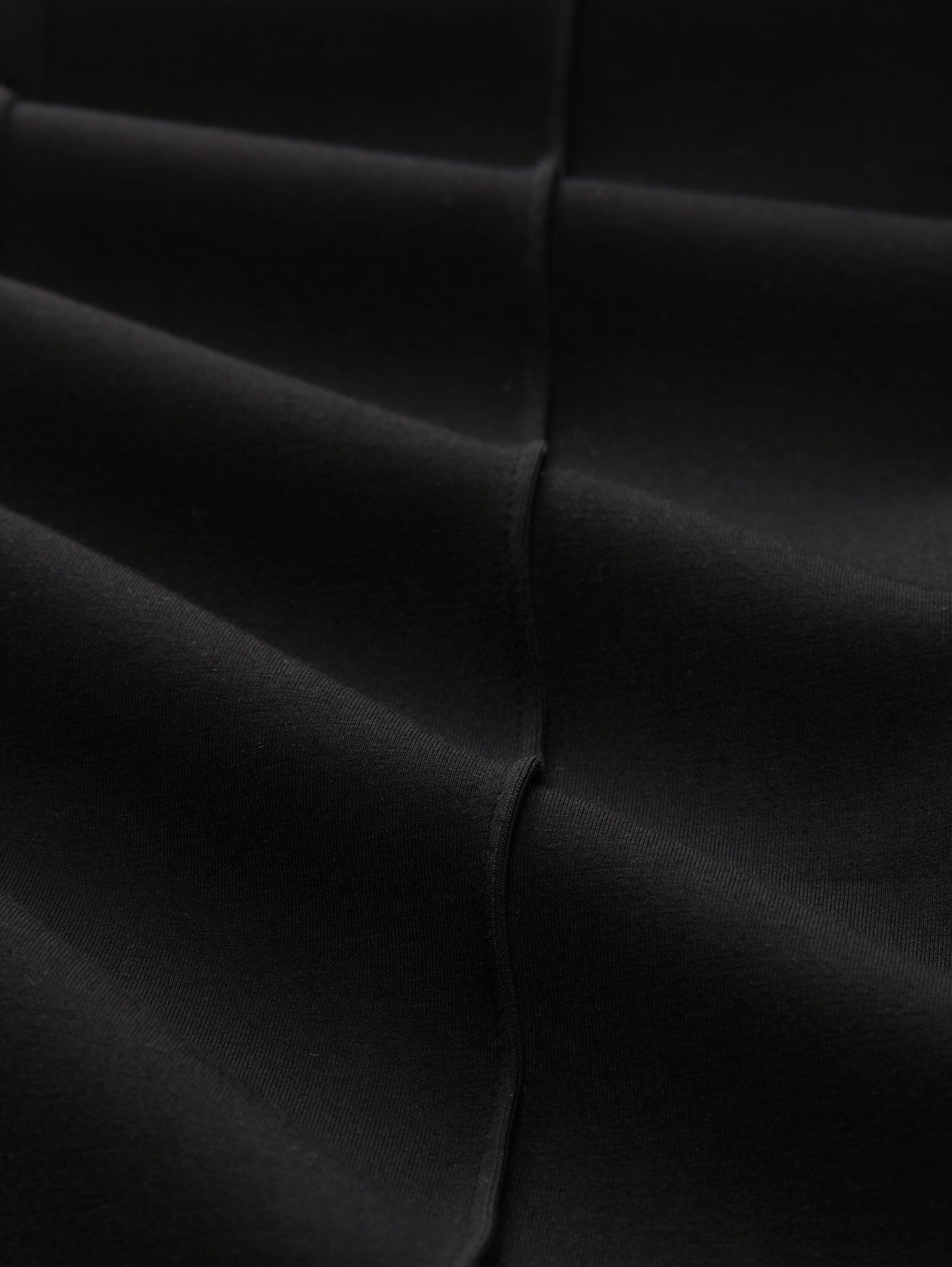 Schlaghose Damen Elastischer Bund Ziernaht Scuba-Stoff