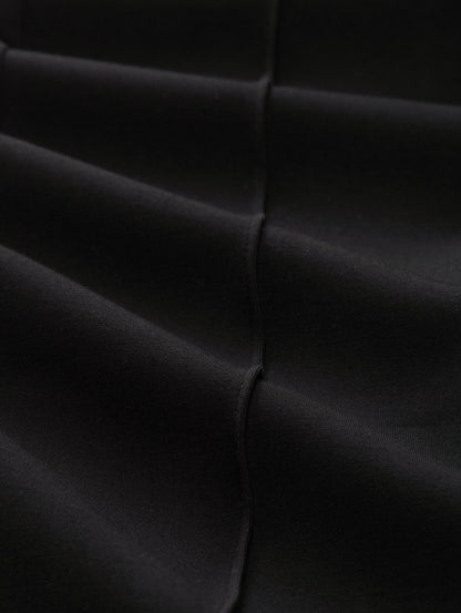 Schlaghose Damen Elastischer Bund Ziernaht Scuba-Stoff