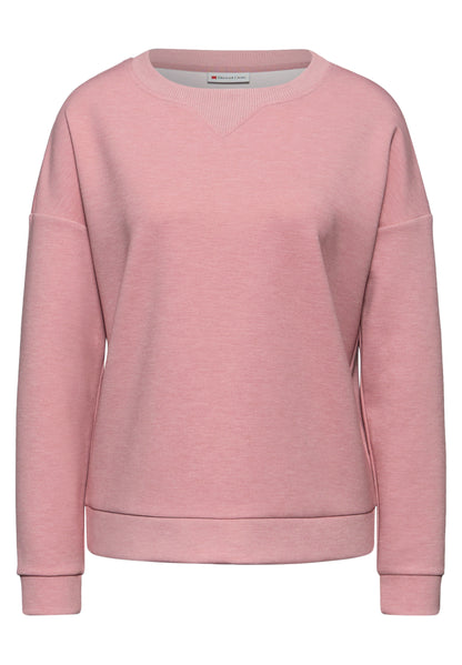 Street One Damen Langarmshirt Rundhals Melange Look