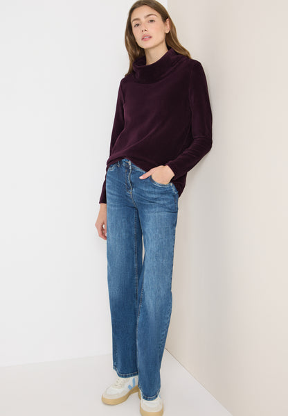 CECIL Damen Cord Shirt Langarm Elastischer Saum