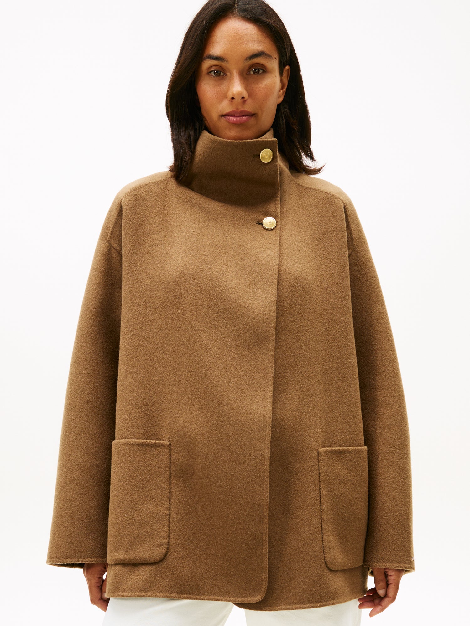 DF WOOL GB FUNNEL NK COAT