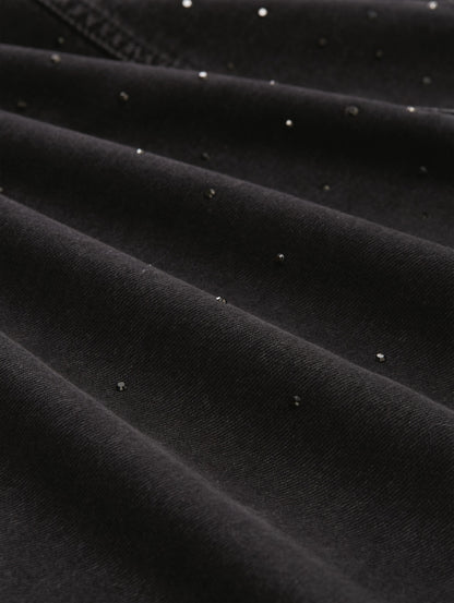 Tom Tailor Denim Female Jeansjacke mit Strasssteinen Baumwolle