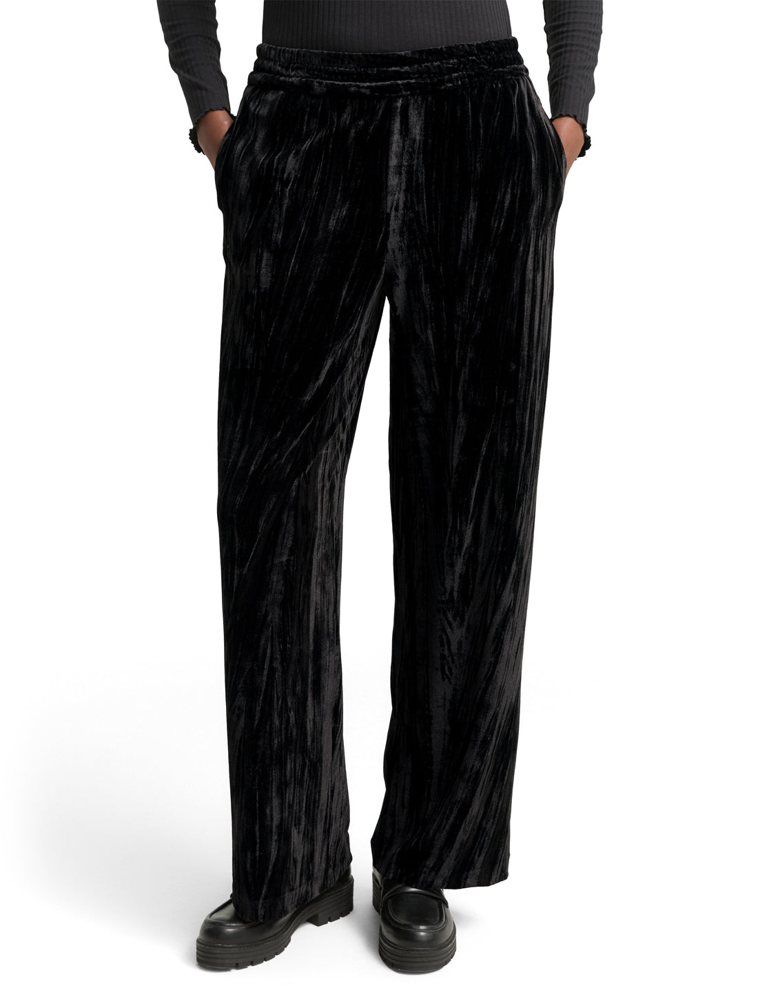 Tom Tailor Denim Female High Waist Samt Hose Elastischer Bund Eingriffstaschen