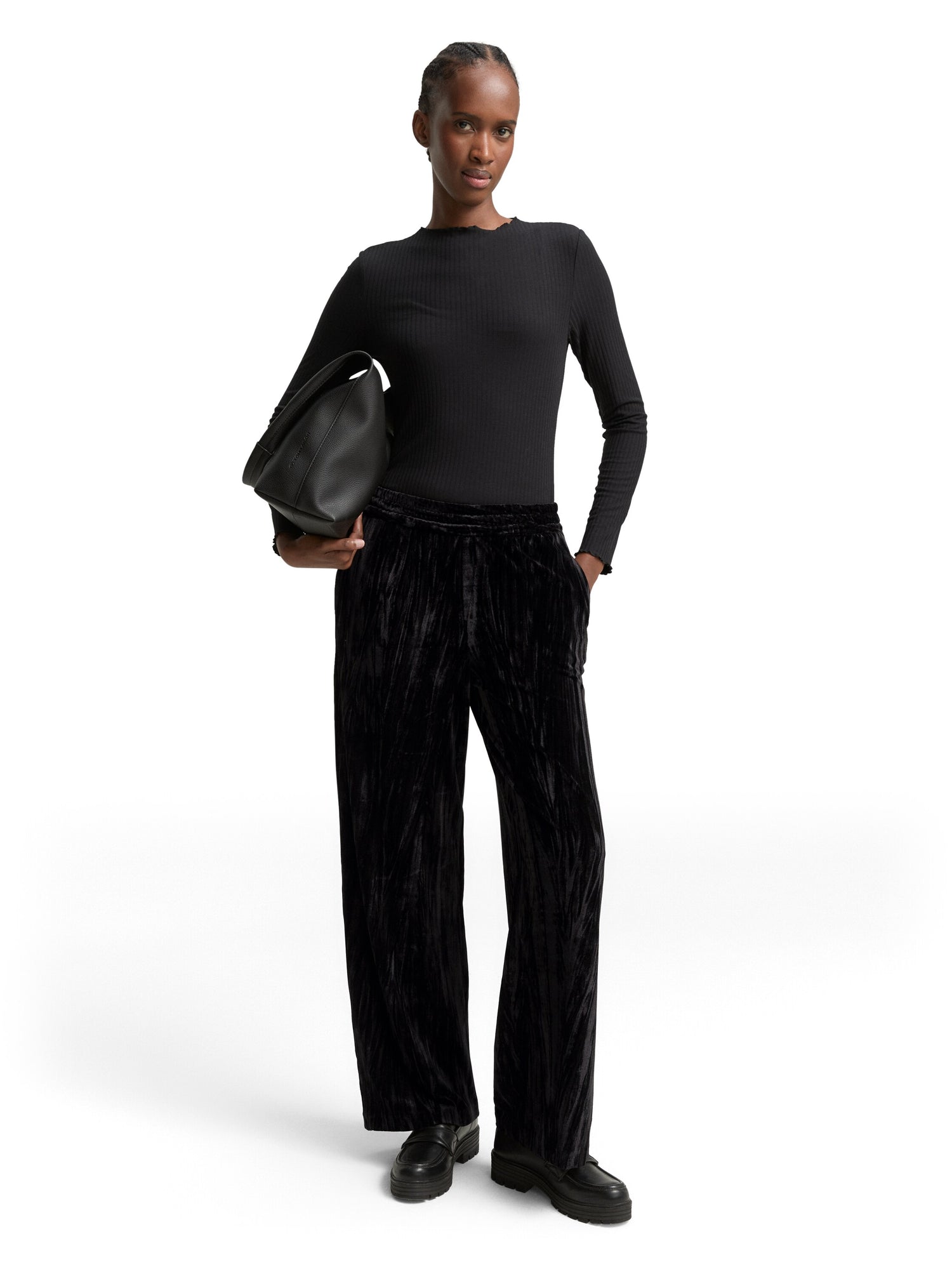 Tom Tailor Denim Female High Waist Samt Hose Elastischer Bund Eingriffstaschen