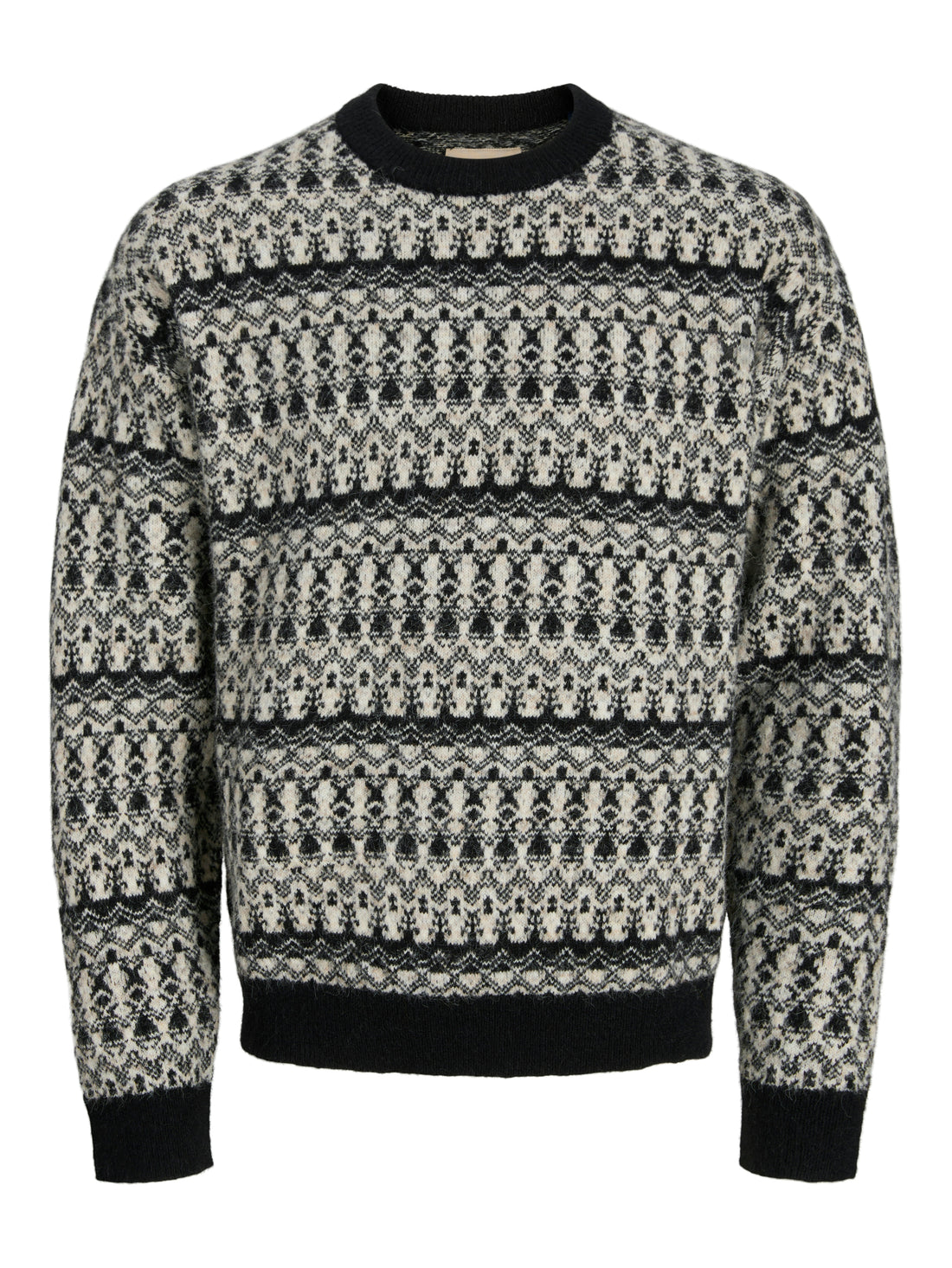 Strickpullover Herren Langarm Bestickt Locker geschnitten