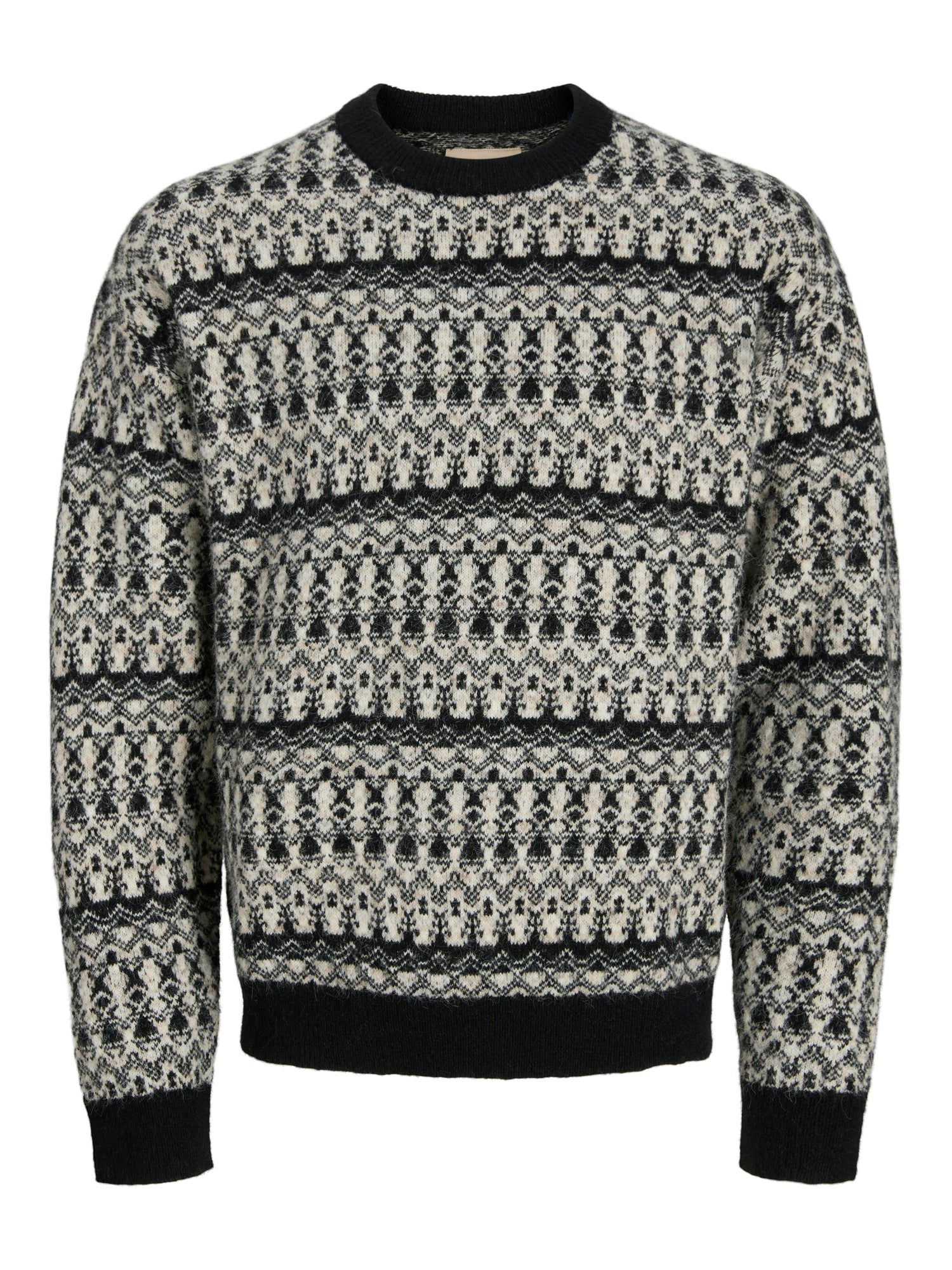 Strickpullover Herren Langarm Bestickt Locker geschnitten