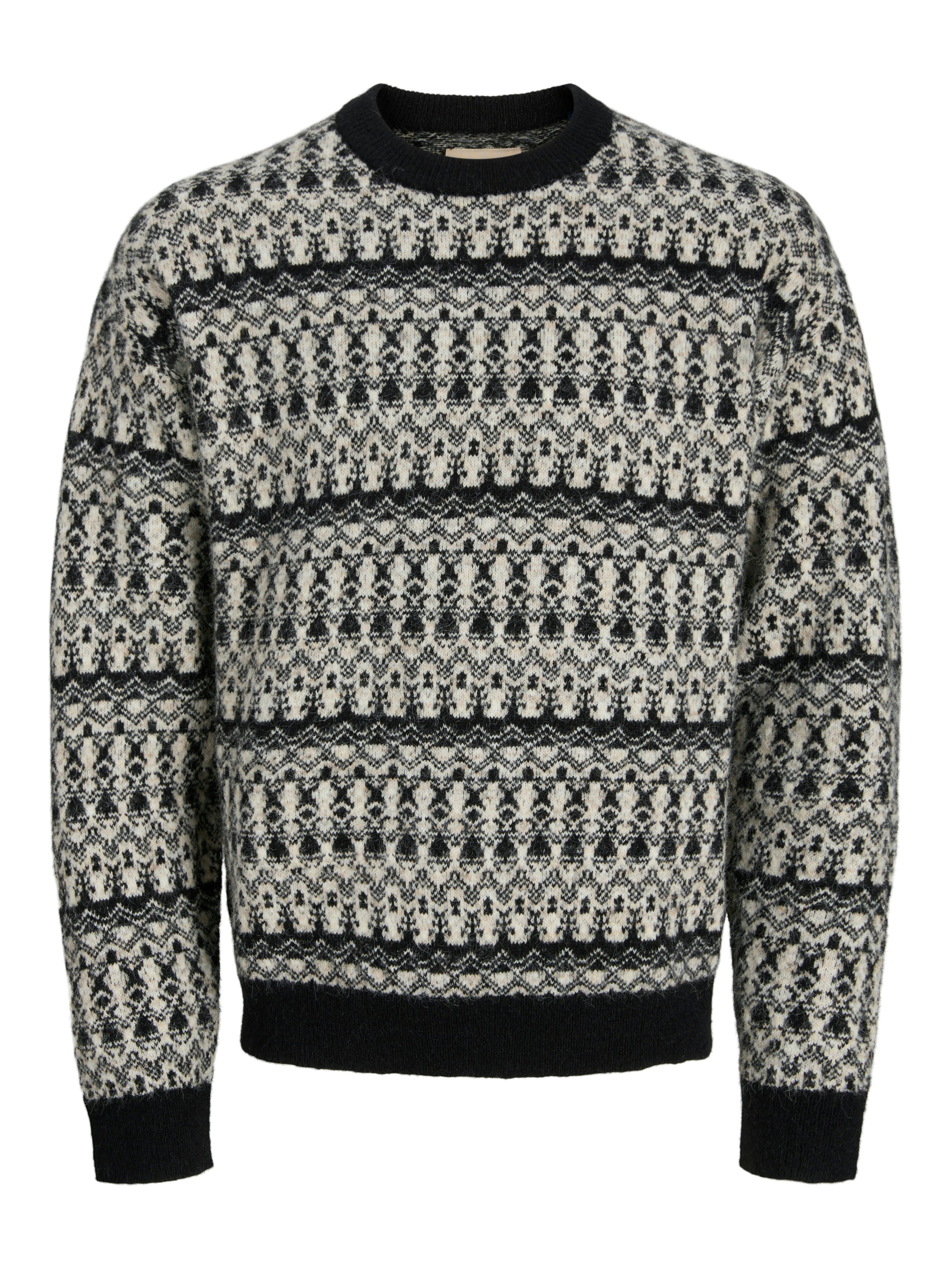 Strickpullover Herren Langarm Bestickt Locker geschnitten