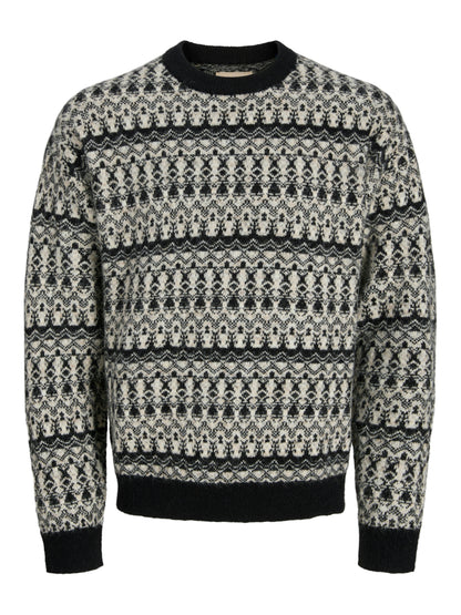 Strickpullover Herren Langarm Bestickt Locker geschnitten