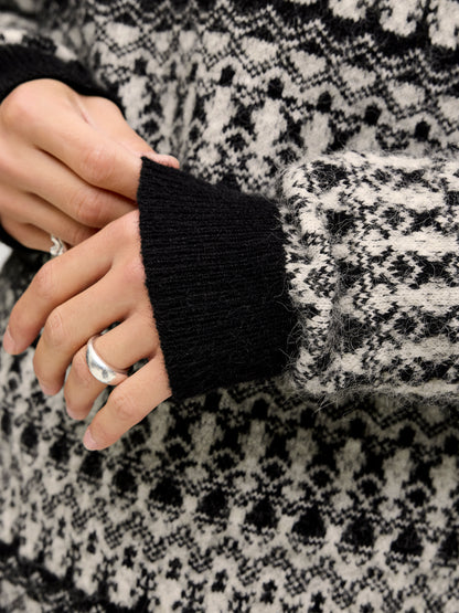 Strickpullover Herren Langarm Bestickt Locker geschnitten