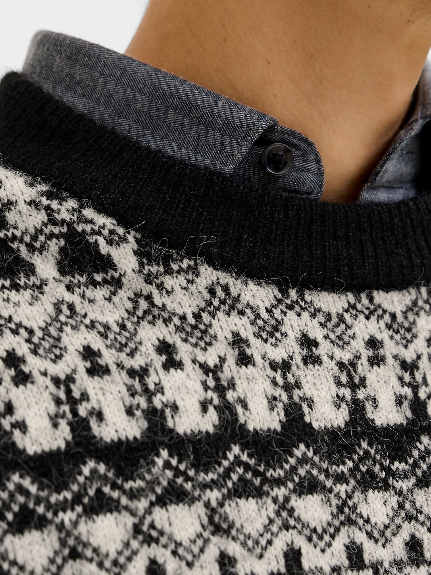 Strickpullover Herren Langarm Bestickt Locker geschnitten