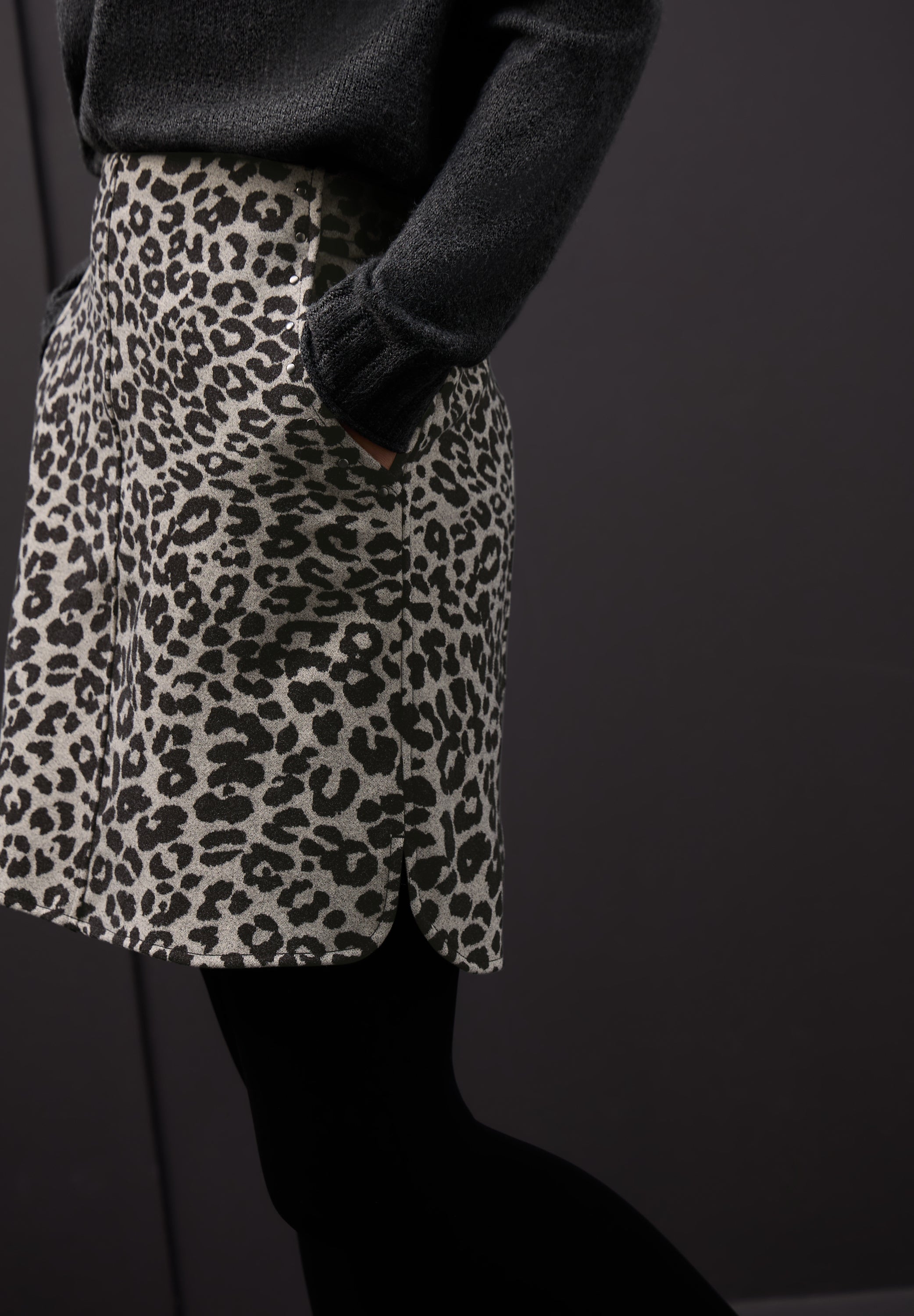 Street One Damen Rock Maja Wolloptik Nieten Taschen Zipper