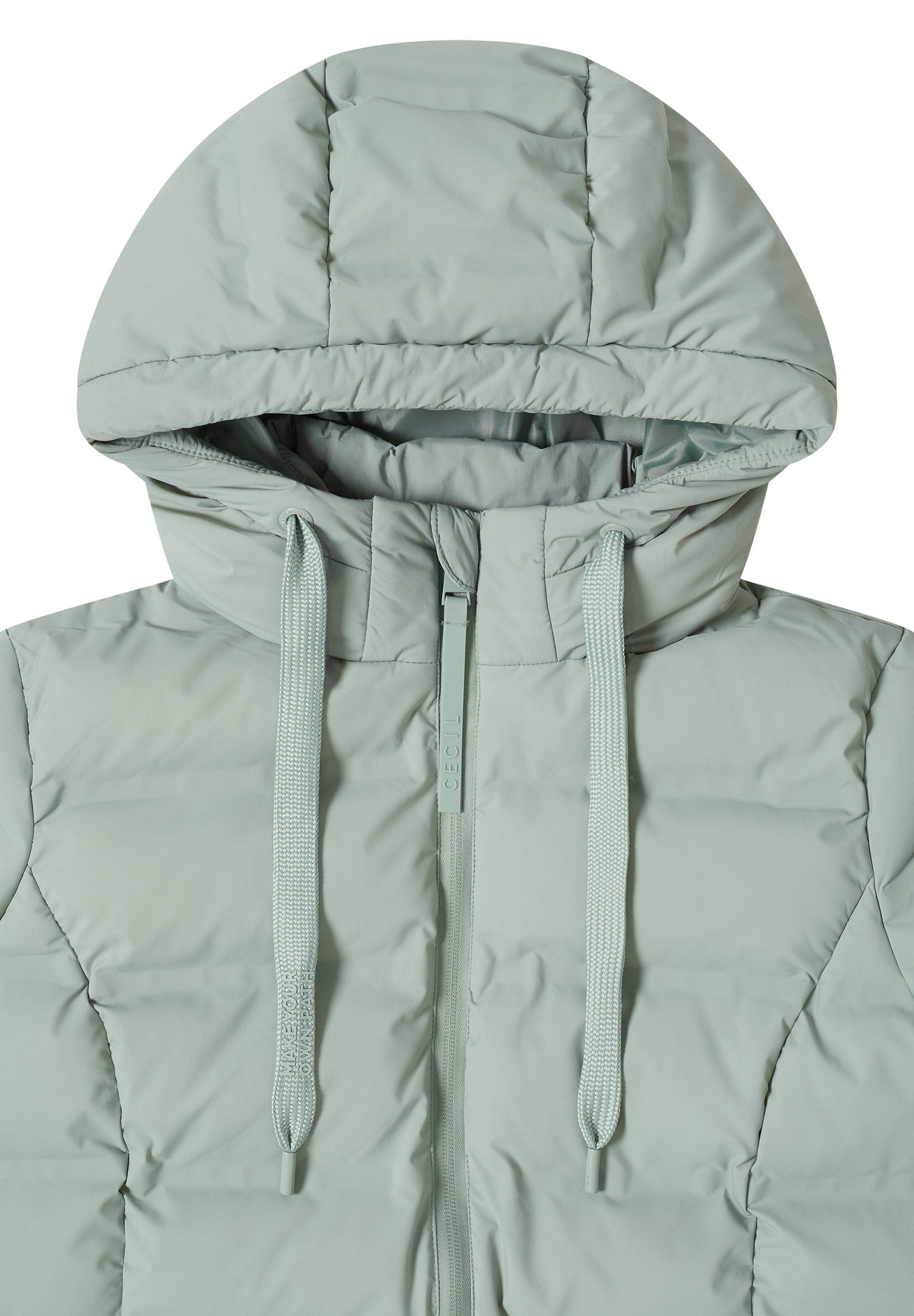 CECIL Damen Jacke Kapuze Lange Ärmel Daumenloch Zipper Taschen Nylon Polyester