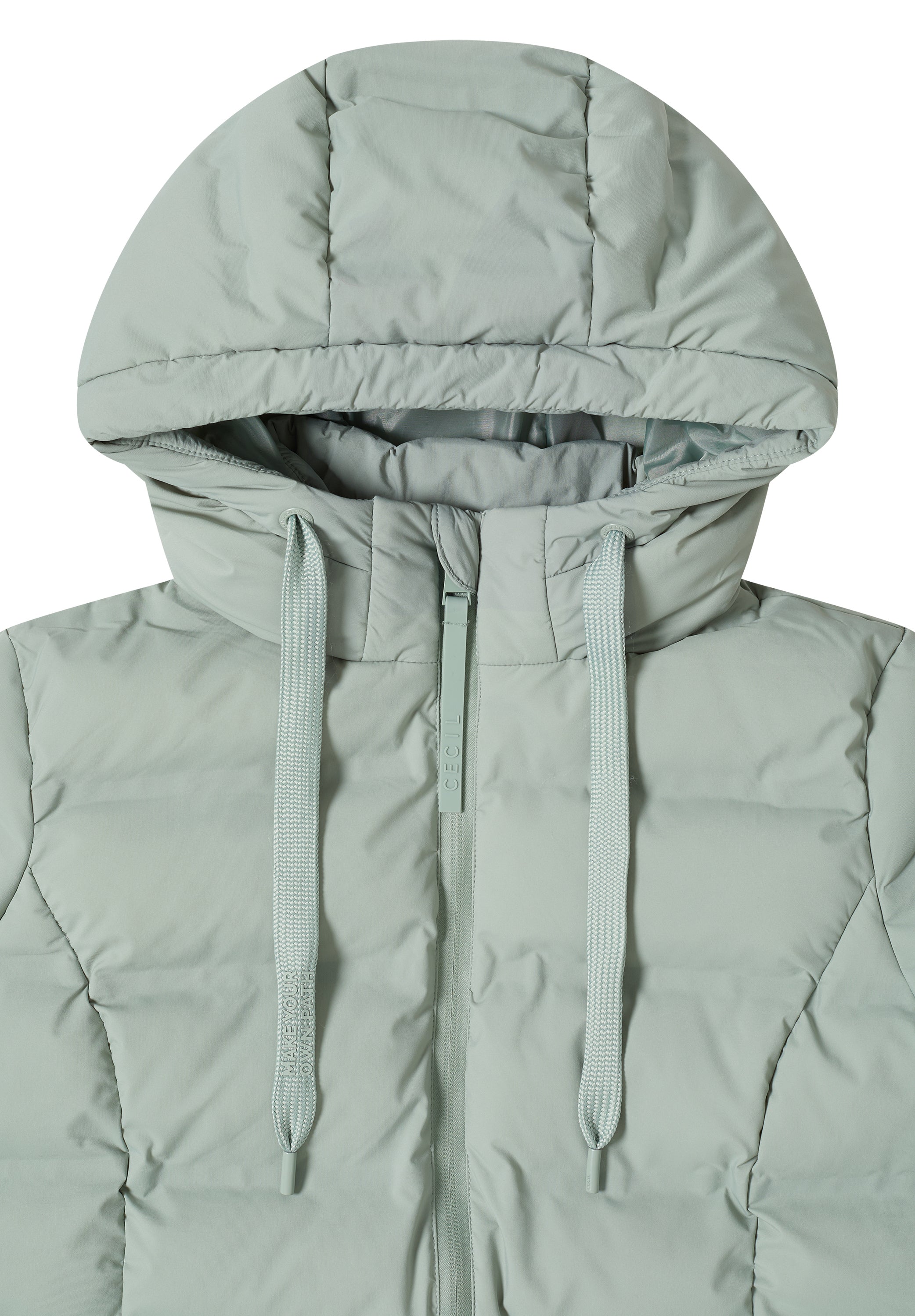 CECIL Damen Jacke Kapuze Lange Ärmel Daumenloch Zipper Taschen Nylon Polyester