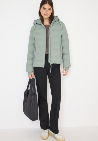 CECIL Damen Jacke Kapuze Lange Ärmel Daumenloch Zipper Taschen Nylon Polyester