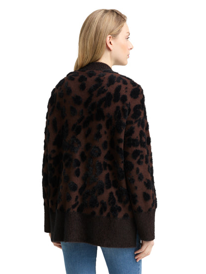 Oversize Damen Strickjacke V-Ausschnitt Federgarn