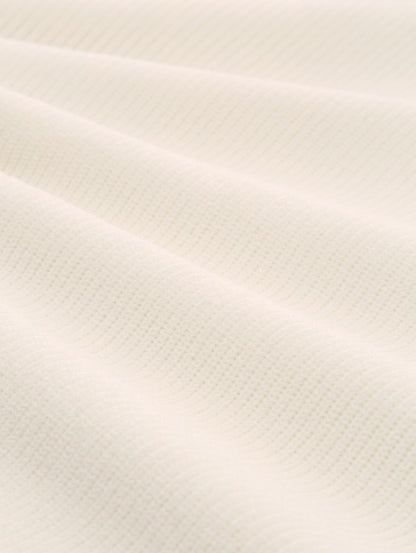 Basic Erwachsene Pullover mit Rippbündchen und Logo-Badge am Ärmel