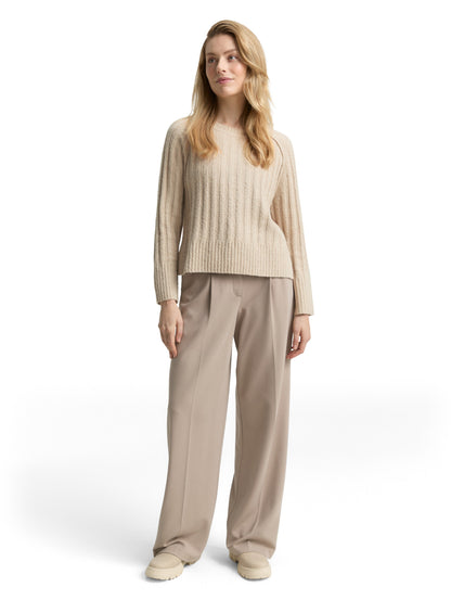 Loose Fit Damen Pullover mit Rundhalsausschnitt